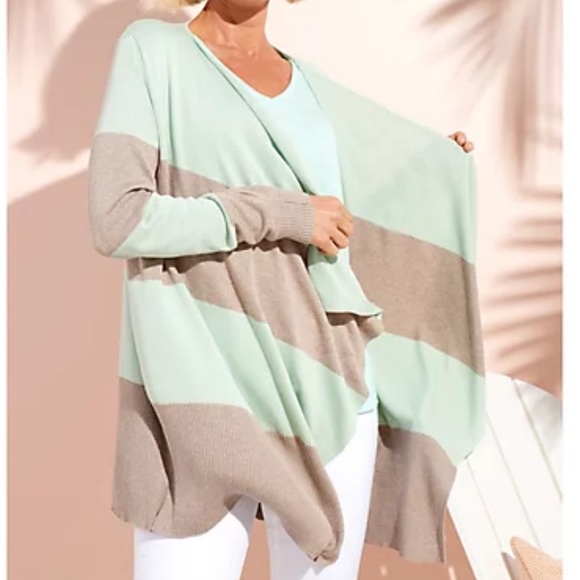 Studio Park x Kerstin Lindquist Bay Breeze Cardigan ~ Soft Jade/Taupe - Picture 6 of 6